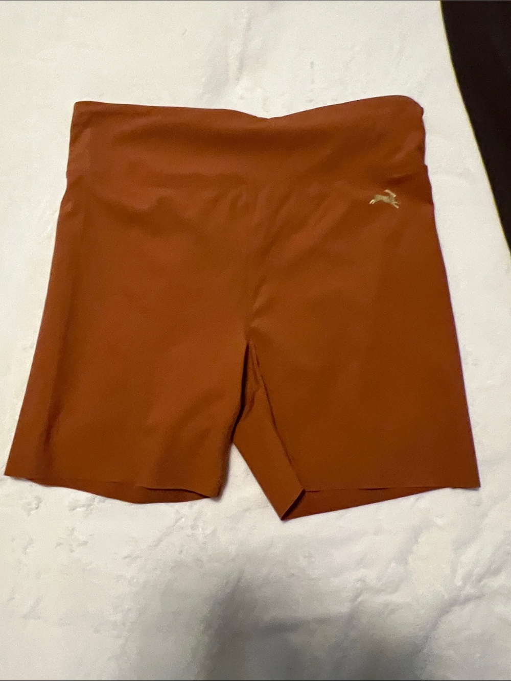 Tracksmith Allston Rust-Red High-Waist Athletic Running/Bike Shorts size Medium